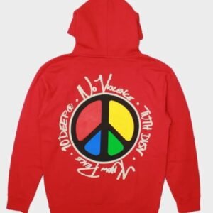 10 Deep No Violence Know Peace Pullover Hoodie – Red